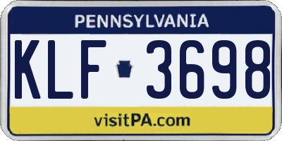 PA license plate KLF3698