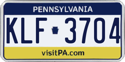 PA license plate KLF3704