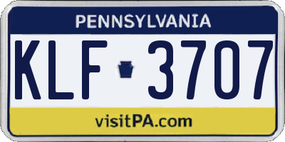 PA license plate KLF3707