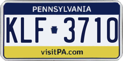 PA license plate KLF3710
