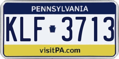 PA license plate KLF3713