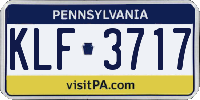 PA license plate KLF3717