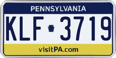 PA license plate KLF3719