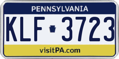 PA license plate KLF3723