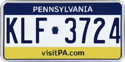 PA license plate KLF3724