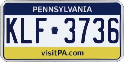 PA license plate KLF3736