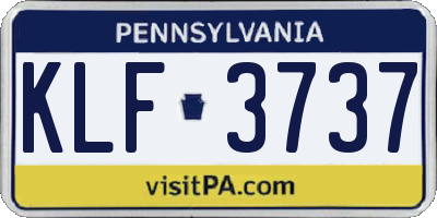 PA license plate KLF3737