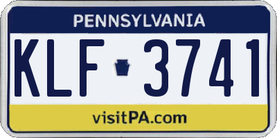 PA license plate KLF3741