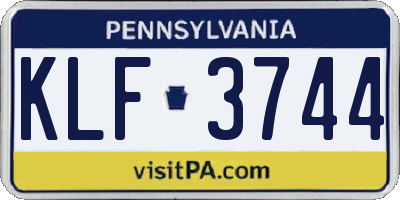 PA license plate KLF3744