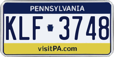 PA license plate KLF3748