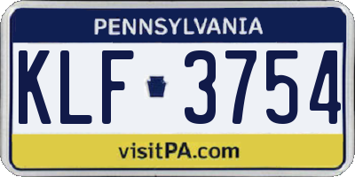 PA license plate KLF3754