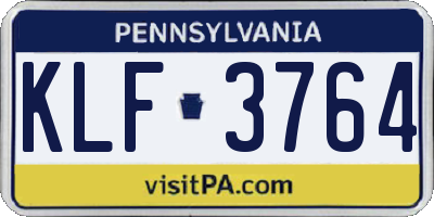 PA license plate KLF3764