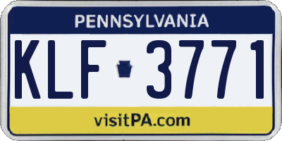 PA license plate KLF3771