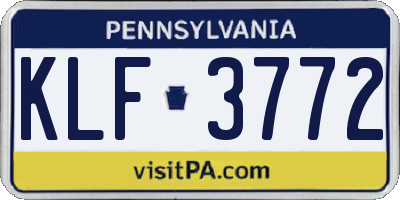 PA license plate KLF3772