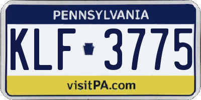 PA license plate KLF3775