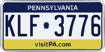 PA license plate KLF3776