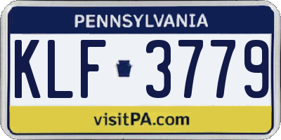PA license plate KLF3779