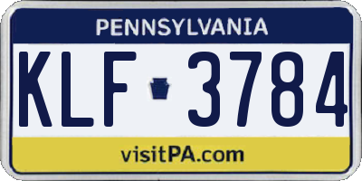 PA license plate KLF3784