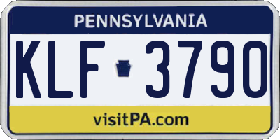 PA license plate KLF3790