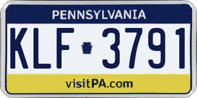 PA license plate KLF3791