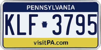 PA license plate KLF3795