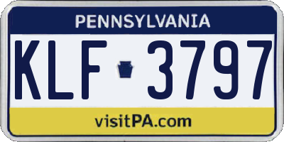 PA license plate KLF3797