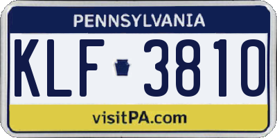 PA license plate KLF3810