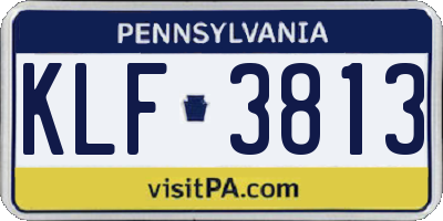PA license plate KLF3813