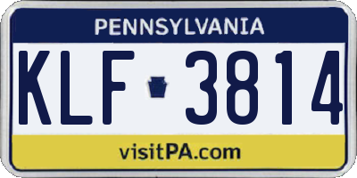 PA license plate KLF3814