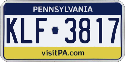 PA license plate KLF3817