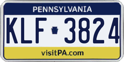 PA license plate KLF3824