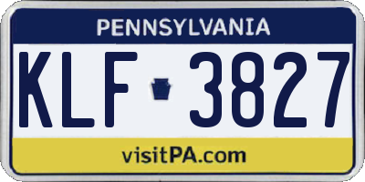 PA license plate KLF3827