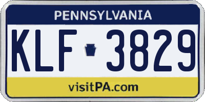 PA license plate KLF3829