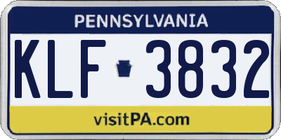 PA license plate KLF3832