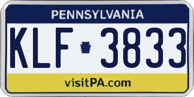 PA license plate KLF3833