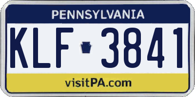 PA license plate KLF3841
