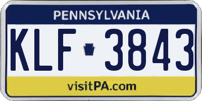 PA license plate KLF3843