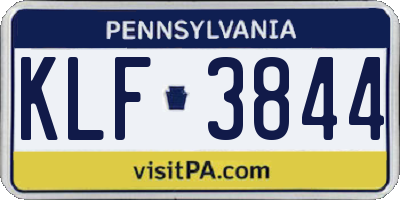 PA license plate KLF3844