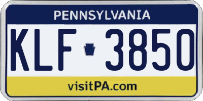 PA license plate KLF3850