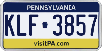 PA license plate KLF3857