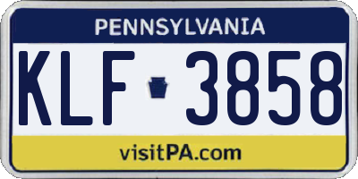 PA license plate KLF3858