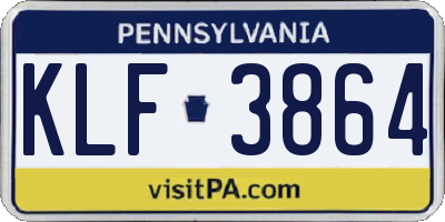 PA license plate KLF3864