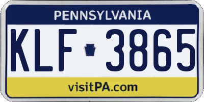 PA license plate KLF3865