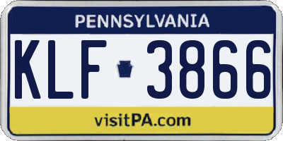 PA license plate KLF3866