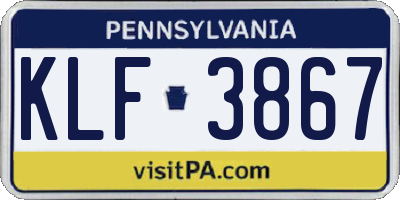PA license plate KLF3867