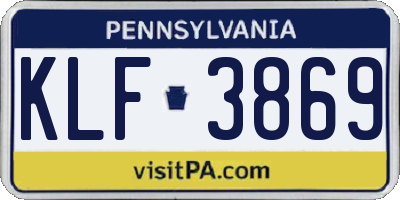 PA license plate KLF3869