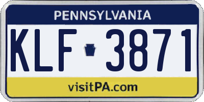 PA license plate KLF3871
