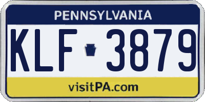 PA license plate KLF3879
