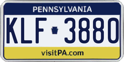 PA license plate KLF3880