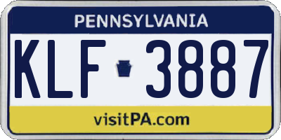 PA license plate KLF3887